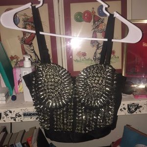 Women's padded studded bustier top size XL shein NEW NEVER WORN